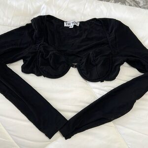 Tic Toc long sleeve bra crop top - size Medium